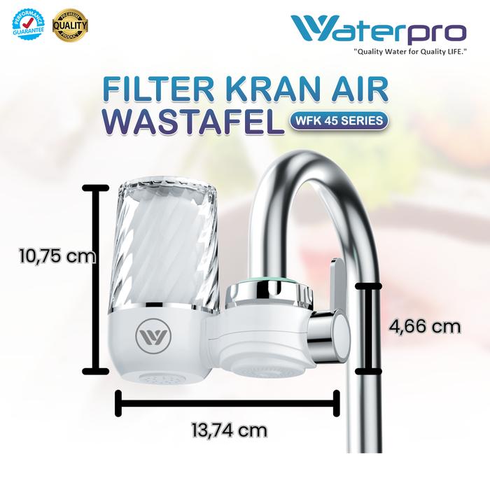 Filter Air Kran Wastafel WFK 45 - Stainless Steel Waterpro - Dengan 4 Media Filter