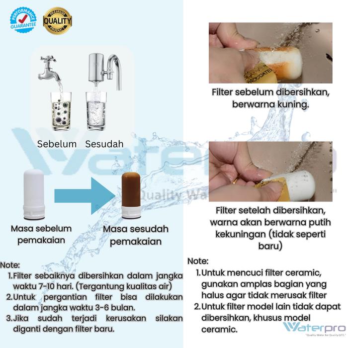 Filter Air Kran Wastafel WFK 45 - Stainless Steel Waterpro - Dengan 4 Media Filter